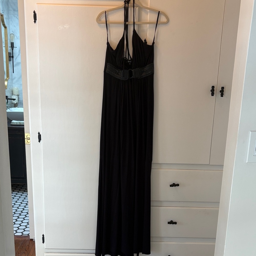 Sky Black Halter Maxi Dress